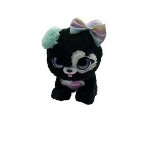 Present Pets Casey Dog Black Glitter Puppy Interactive Plush Toy Works